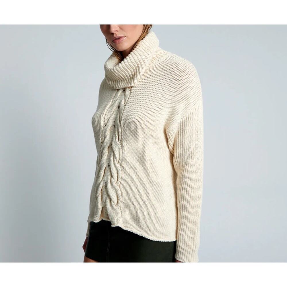NWT Free People x One Teaspoon Poison Cable Knit Sweater in Creme‎ Size XL